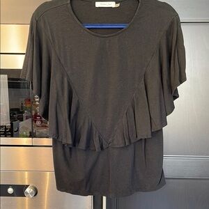 🌹🌹🌹Mustard Seed Black Ruffled Short Sleeve Tee